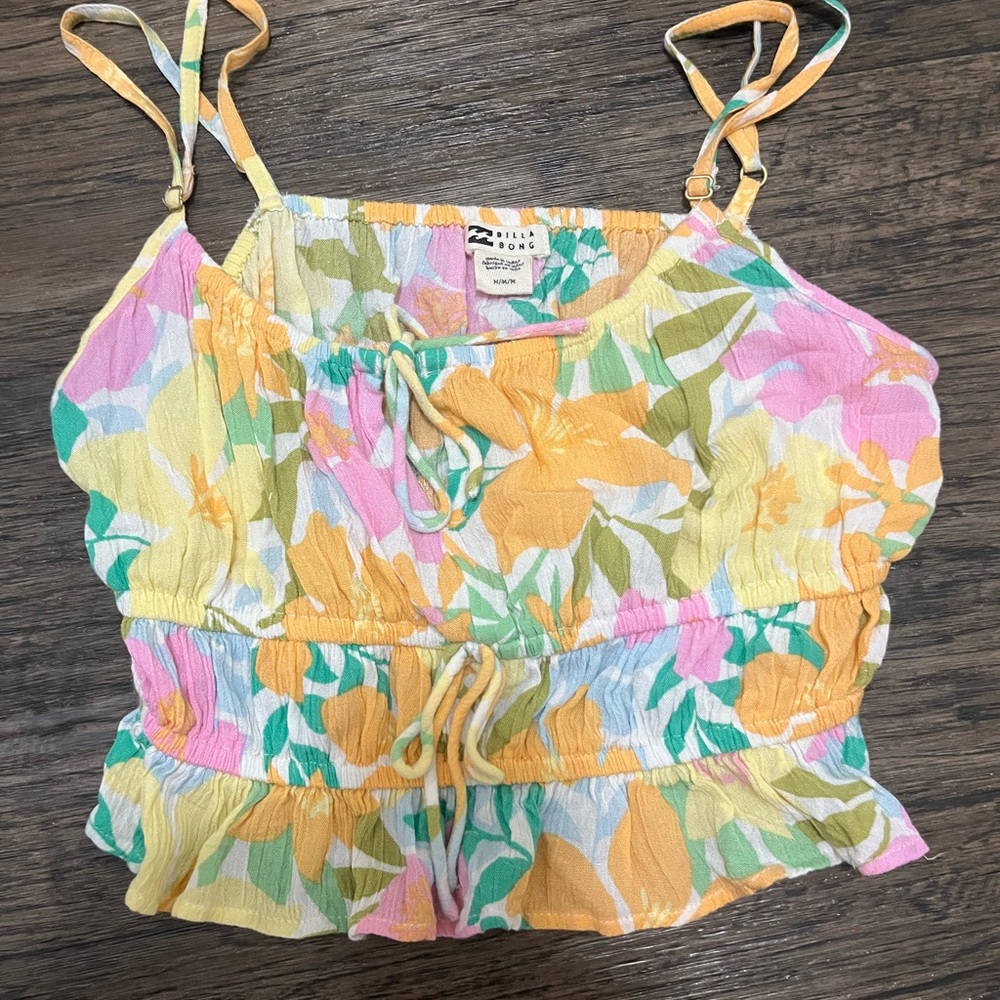 Billabong Floral Camisole - Pink, Yellow, Green